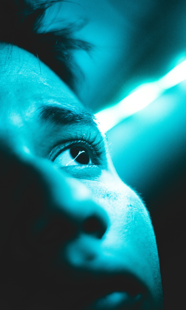 A person working out with focus and determination